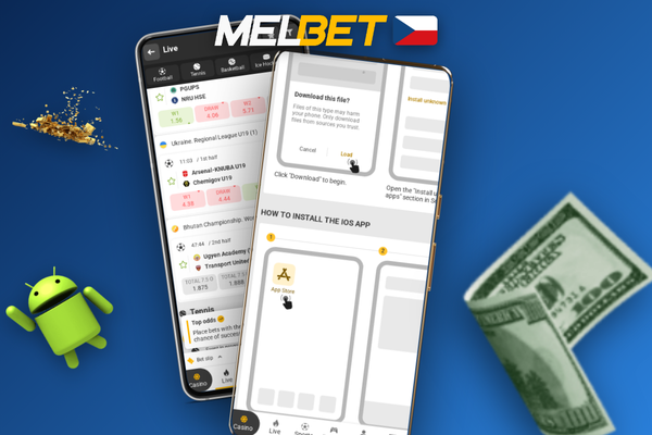 Melbet Casino app zobrazuje uvítací nabídku s bonusem a free spiny po registraci