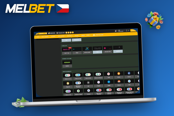 Notebook s internetovým bankovnictvím a platební karta pro vklad v Melbet Casino